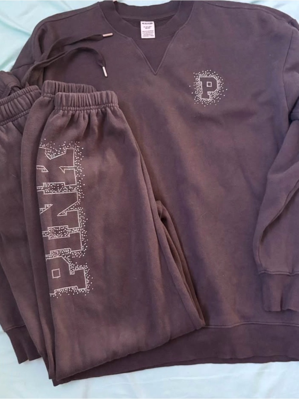 Victorias Secret Sweatshirt and Joggers Set - Embellished 'P' Detail